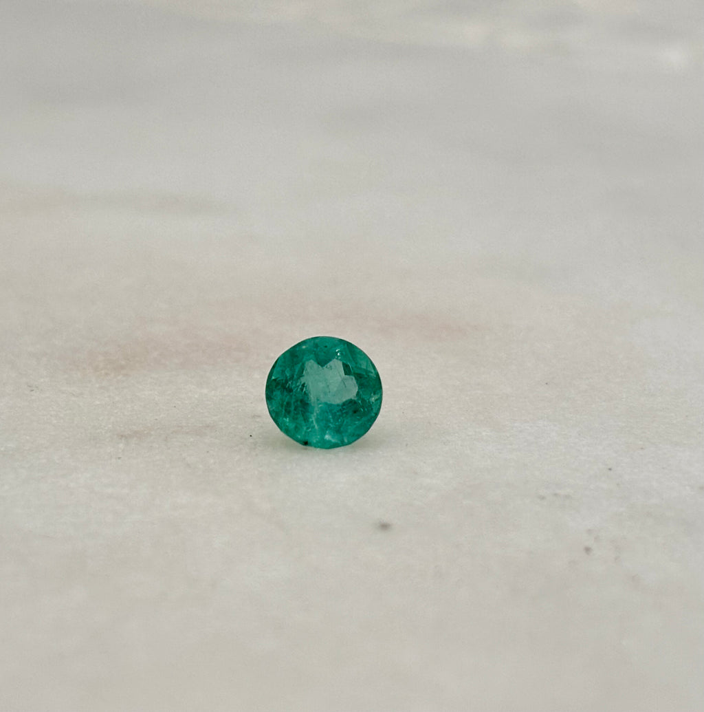 1.39 CARAT 7.16 X 7.10 NATURAL LOOSE COLOMBIAN EMERALD -ROUND CUT